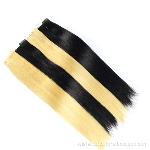 Best Quality PU tape in hair extension human, brazilian human hair extensions 100% human hair tape in extensions